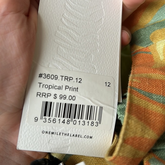 NWT ONE MILE THE LABEL JESSICA TOP AND MINI SKIRT PALM SET PRINT - Picture 14 of 14